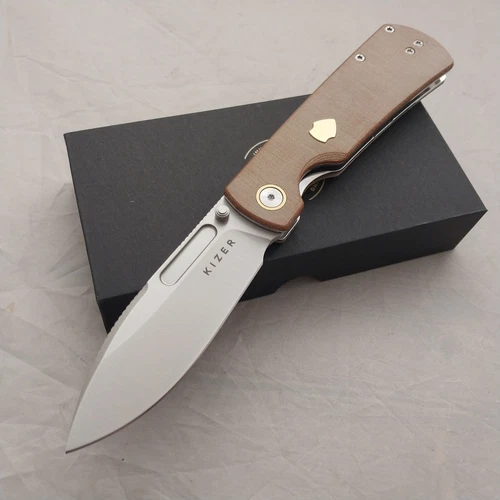 Kizer Cutlery Retro Linerlock Micarta Folding Nitro-V Pocket Knife V4726A1