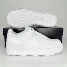 Nike Air Force 1 Low Shadow Triple White Sneakers Women's 9.5 CI0919-100