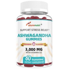 60 Gummies - Ashwagandha Gummies 3000mg with Vitamin D2