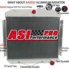 4 Row Radiator For 1955-1957 1956 Chevrolet Bel Air/One-Fifty/Two-Ten Series L6.