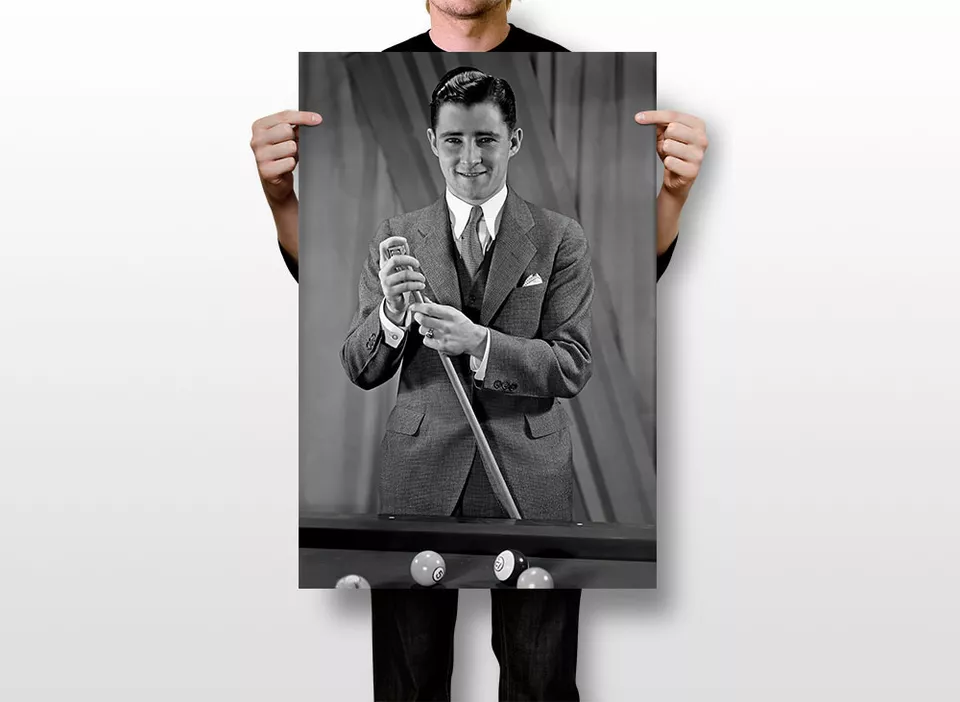 Campeón Mundial de Billar de Bolsillo Willie Mosconi Paul Decoración de Pared - PÓSTER 20x30 Foto 3 de 3