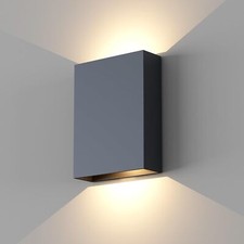Dimmable LED Up and Down Wall Light Outdoor Sconces, 6.3'' Mordern Black