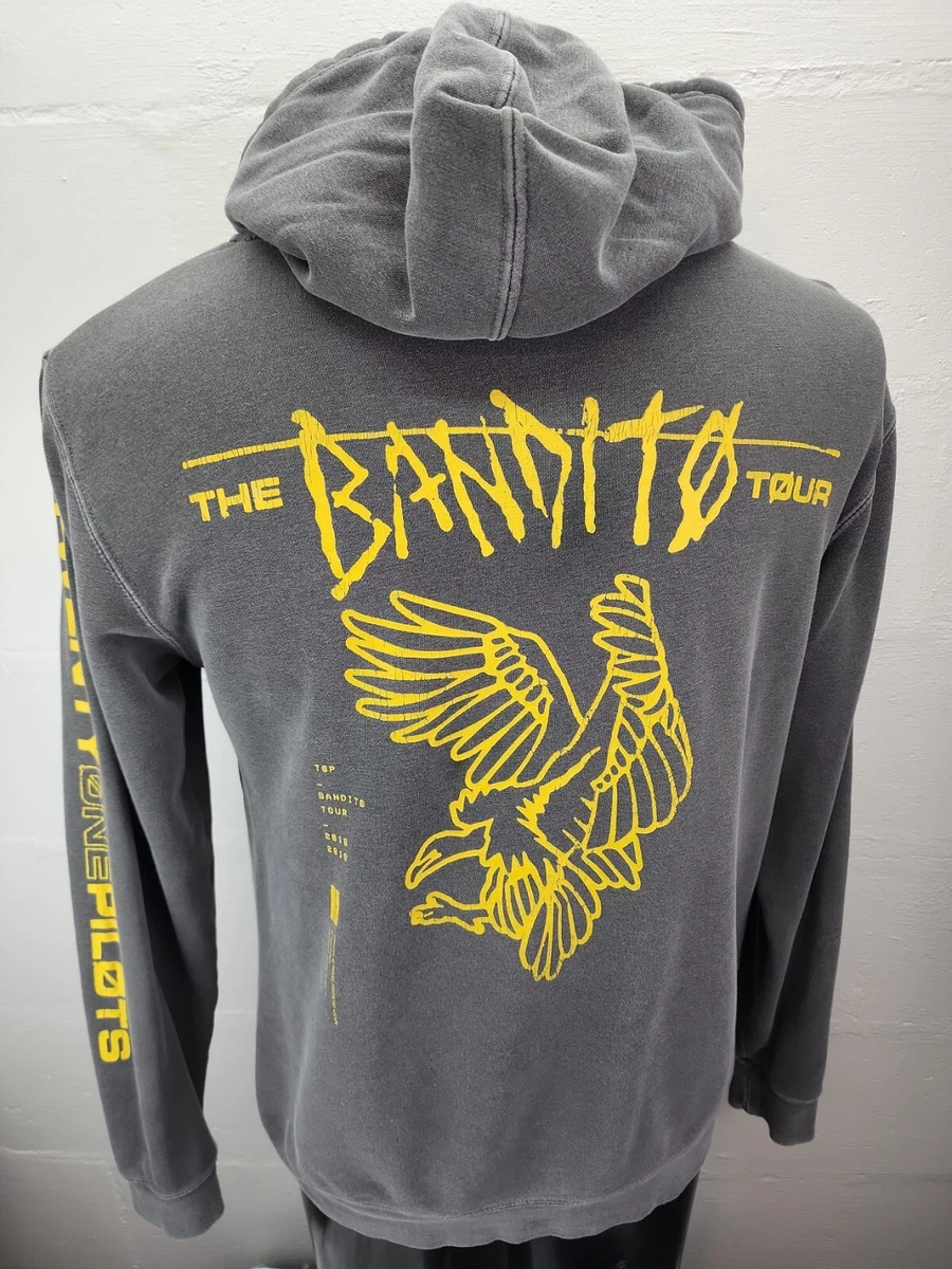 Twenty One Pilots Hoodie THE BANDITO TOUR Mens Medium Flawed Trashed Worn