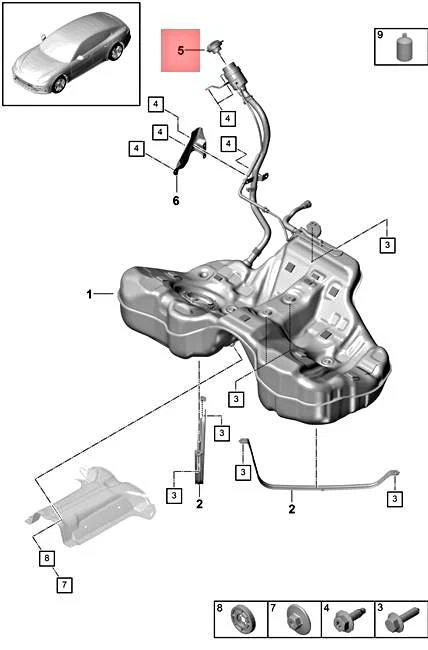 Genuine PORSCHE Panamera Cap With Retaining Strap For Fuel Tank  