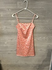 Urban Outfitters UO 90s Y2K Style Pink Satin Butterfly Dragon Mini Dress Size XS