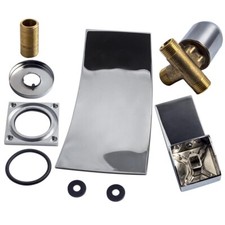 Bathroom Basin Sink Waterfall Faucet Single Handle Wall Mount Mixer Tap Chrome