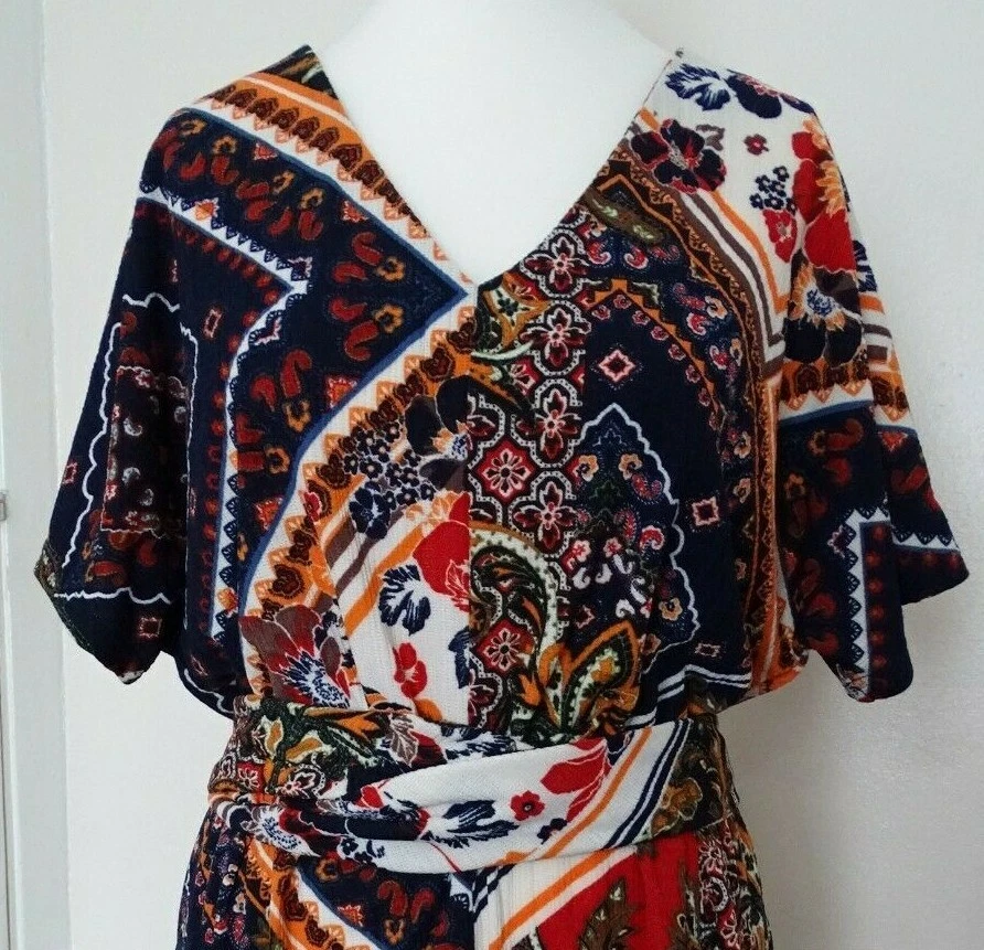 Ladies Next Navy Print Textured Jersey Jumpsuit UK 8; EUR 36 - Image 3 of 4