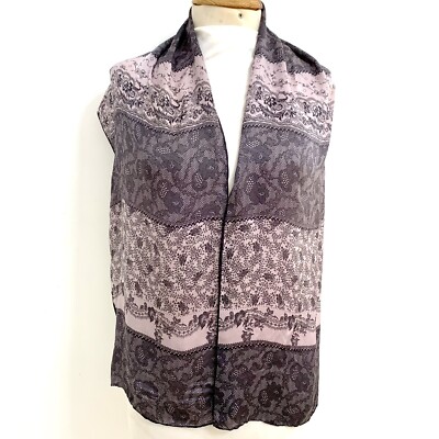 CODELLO PAISLEY BOHEMIAN GRAY RECTANGLE silk scarf  62/14 in #A55