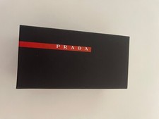 Authentic Prada Black Red Stripe Sunglasses EMPTY BOX with Manual 7 X 3 X 3.5