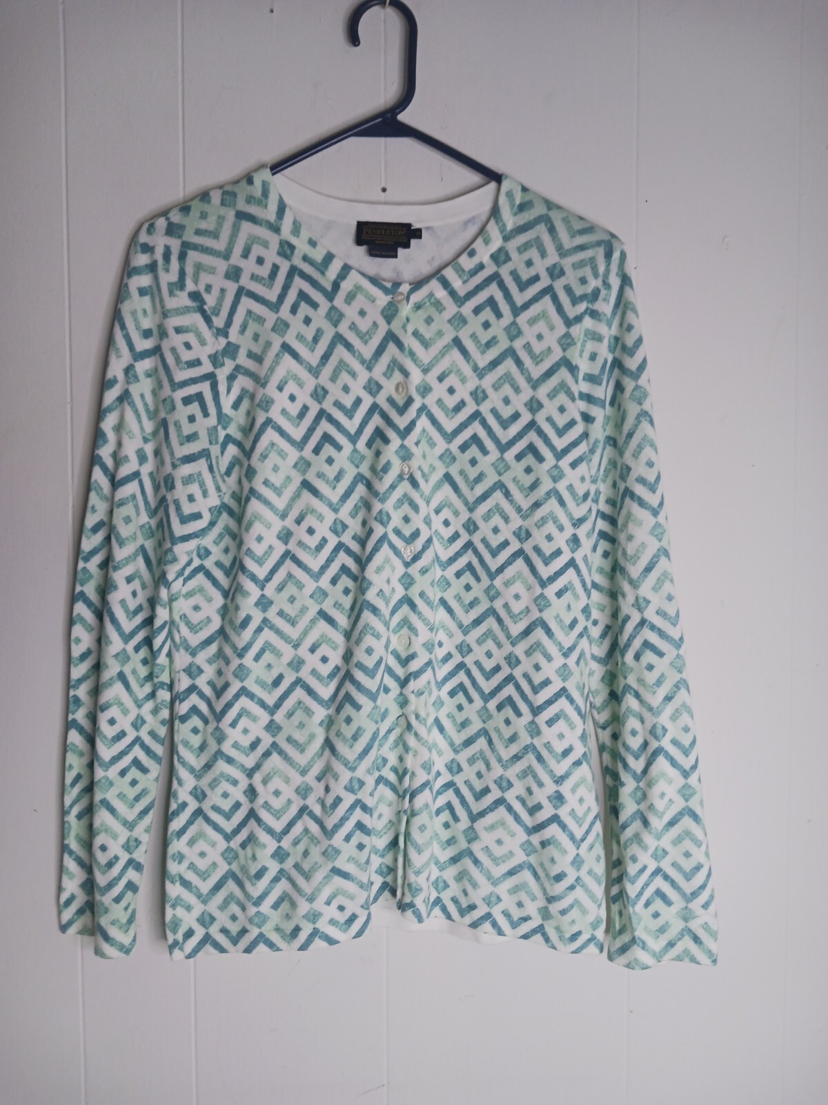 Pendleton Womens Geometric Button Up Cardigan Siz… - image 1