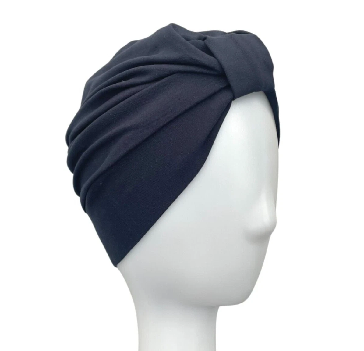 Plain Navy Chemo Turban Hat for Women, Dark Blue Women's Hair Care Turban