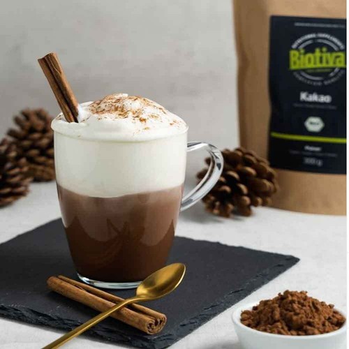 Cacao en polvo muy desgrasado orgánico 1000g Biotiva (28,89 EUR/kg) - Imagen 4 de 8