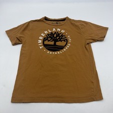 Timberland T-shirt Boys L 14/16 Y Brown Graphic Print Logo . 48298
