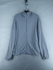 Vuori Powergrid Full Zip Jacket Men  s Hood Waffle - Heather Grey Size Medium