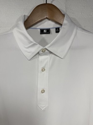 Footjoy Prodry Performance Solid Lisle SS Polo Golf Shirt White Wicking XL