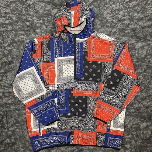 Reason Brand Anorak Hooded Windbreaker Mens 5XL Bandanna Multicolor Pullover