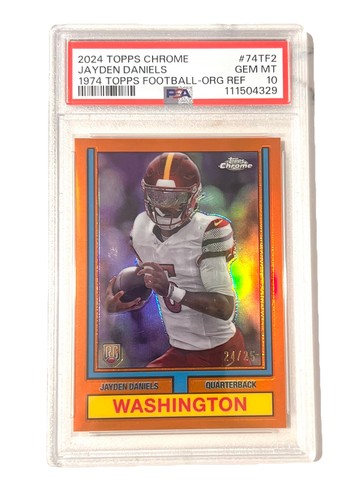 Jayden Daniels [Orange Refractor] #74TF-2 2024 Topps Chrome 1974 card