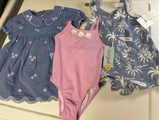 NWT Baby Girl Clothes Bundle 18 Months Dress Set Romper Swimsuit 4 Pc