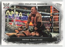 2015 Topps WWE Undisputed Cage Evolution Moments Undertaker Triple H #CEM-12