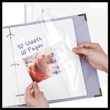 9x11 Self-Adhesive Photo Album Refill Pages, 3-Ring, 60 Pages