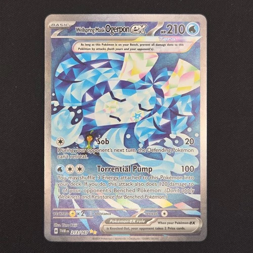 Pokémon TCG Card Wellspring Mask Ogerpon ex 213/167 Twilight Masquerade SIR – NM