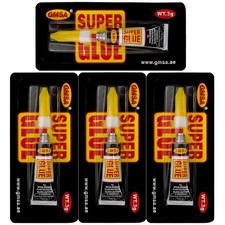 GMSA 4 Pack Super Glue All Purpose, Fastest  Toughest Adhesive 3g Clear