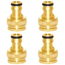 Brass Garden Hose Tap Connector 1/2" and 3/4" GHT 2-in-1 Female Threaded Fauc...