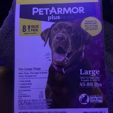PetArmor Plus Flea and Tick Protection for Dogs 45 to 88 lbs - Pack of 8