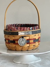 Longaberger 1996 Inaugural Basket Set~Protector~Tie On~Liner FREE SHIPPING