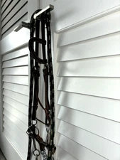 New Sliding One Ear Western Horse Bridle W/ Curb Bit & Weaver Loop Reins