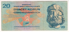 1970 Czechoslovakia 20 Korun 595594 Paper Money Banknotes Currency