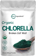 Micro Ingredients Organic Chlorella Powder, 10 Ounce, Broken Cell Wall, Rich in