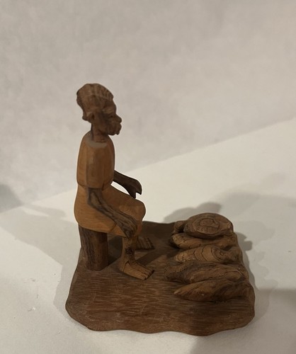 Hand Carved Nigerian Yoruba Thorn Wood Village Figure Woman Harvest - Picture 2 of 5
