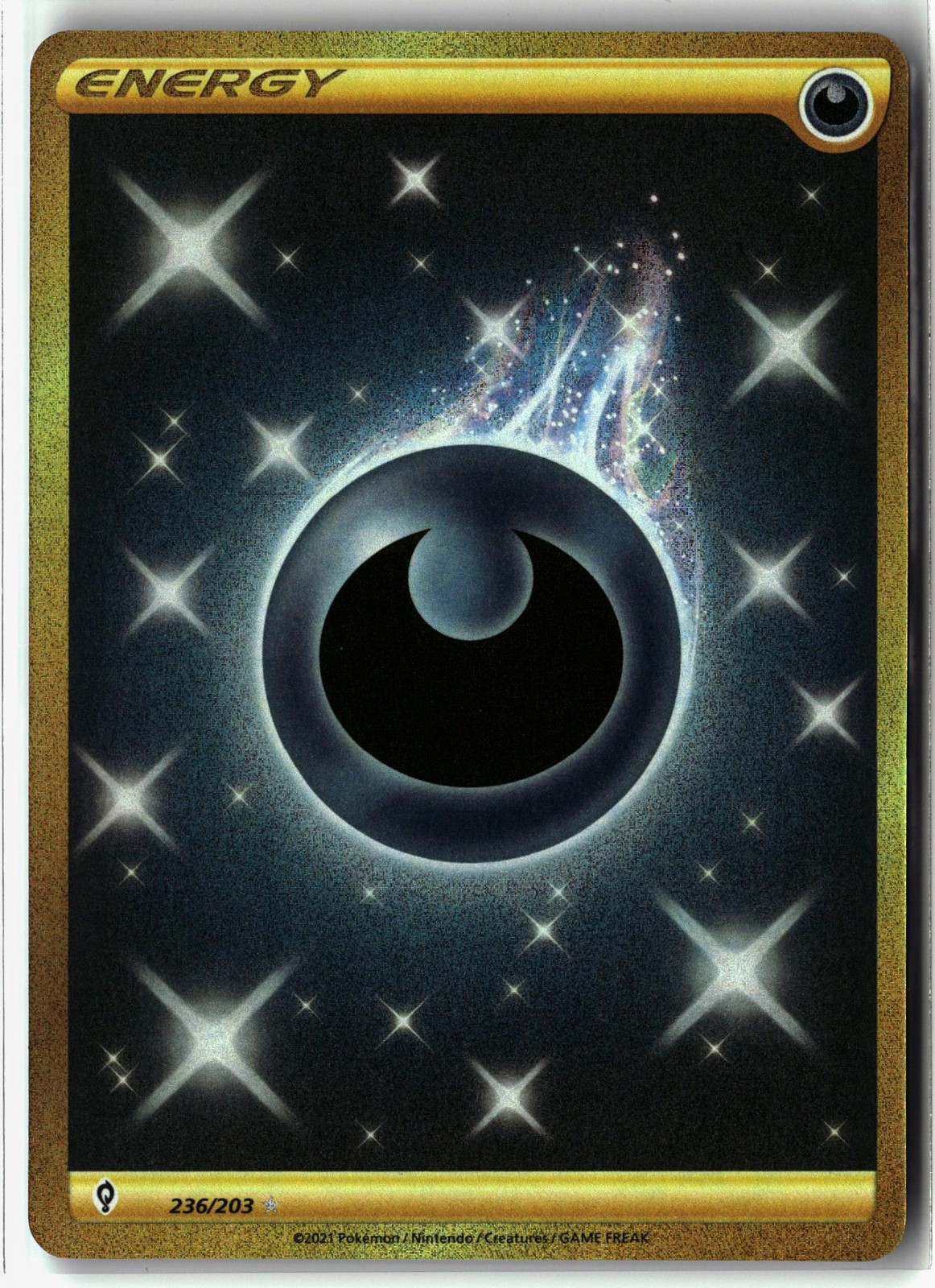 Darkness Energy ⭐️ 236/203 Holo Secret Rare Evolving Skies 2021 Pokemon NM