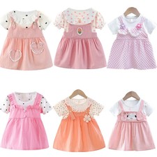 Newborn Baby Girl Dress Toddler Birthday Party Costume Summer Short Sleeve Cute