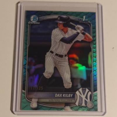 Topps 2025 Bowman Draft Dax Kilby New York Yankees Aqua Reptilian /125
