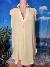 Nwt CUPSHE Women's Yellow Collared Cover Up SIZE Medium