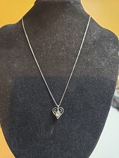 Vintage V.B 14" Sterling Silver Kids Heart Necklace