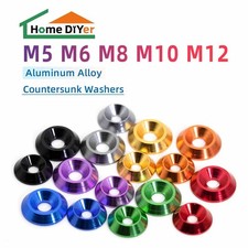 M5 M6 M8 M10 M12 Countersunk Washer - Anodised Aluminium - Screws Cup Washers