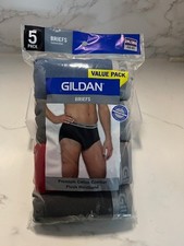 Gildan 5 Pack Men  s Cotton Soft Comfort Support Briefs Size 2XL 44-46 Assorted