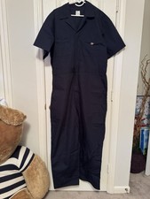 Dickies Navy Work Coveralls Jumpsuit Zipper Front Poly/Cotton Twill S9999DN
