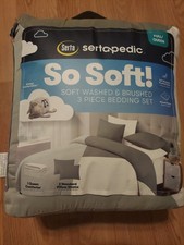 Serta Sertapedic So Soft F/Q Soft Washed Brushed 3 Pc. Bedding Set NEW