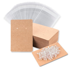 100 Pcs Earring Display Cards with 100 Jewelry Packaging for Earrings Necklace