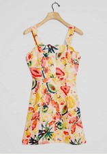 Farm Rio Frutas Linen Fruit Boho Dress Size Small Tropical Anthropologie