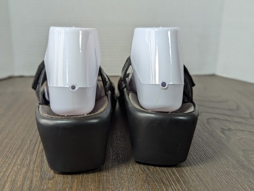 Mephisto Mobils Slip On Sandals 41 EU 9.5-10 US Black Patent Leather Wedge Strap - Picture 9 of 14