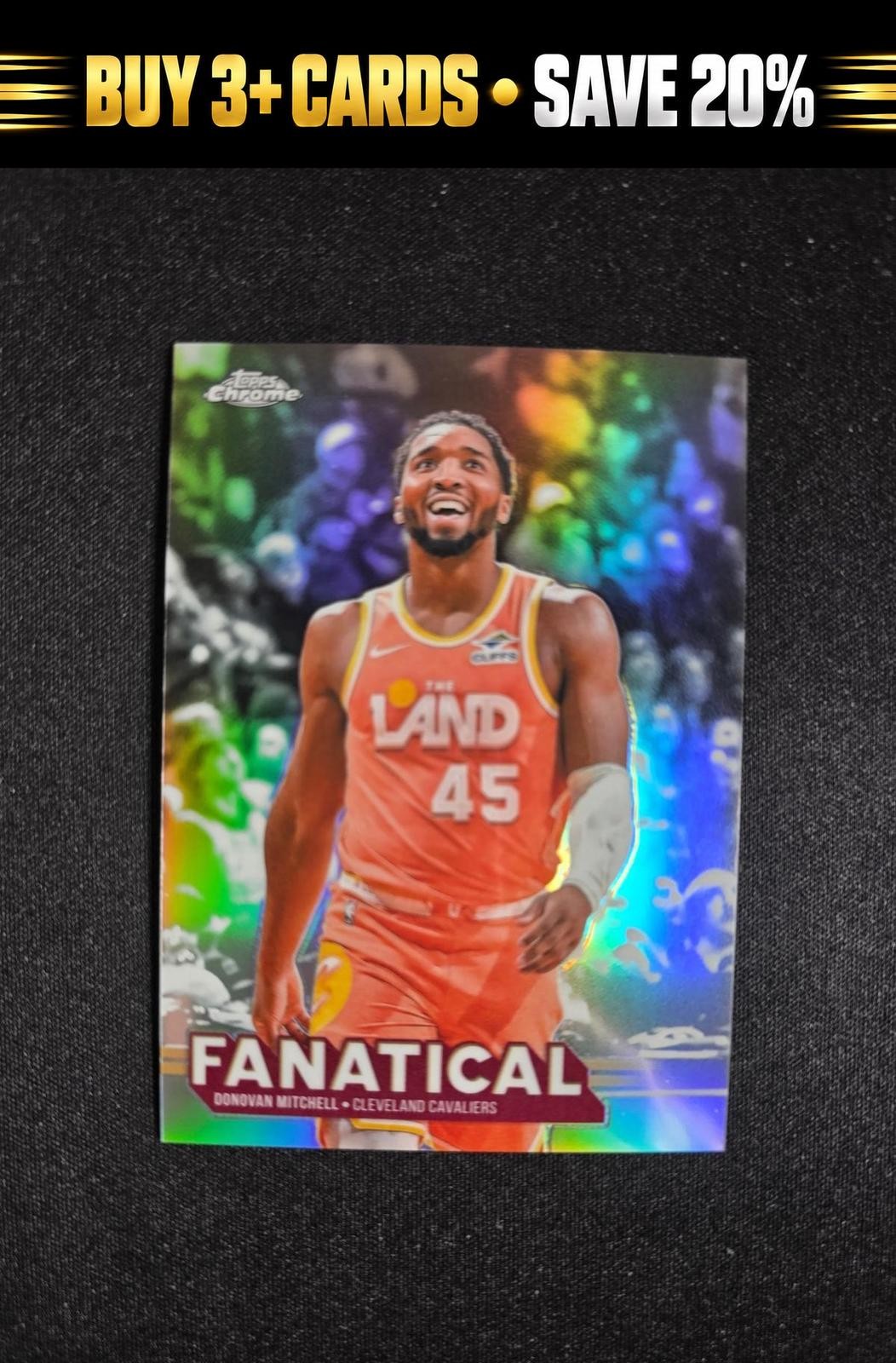 2025-26 Topps Chrome Update Donovan Mitchell #FAN-5 Fanatical Cavaliers Case Hit
