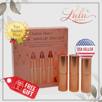 Charlotte Tilbury Iconic Mini Lip Trio Lipstick Kit ~ 3 x 0.05 oz/ 1.5 g ~ New 