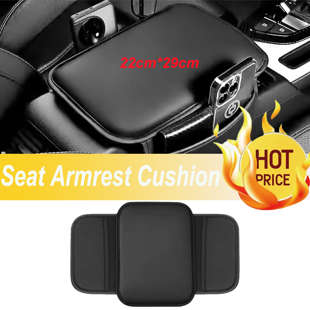 Seat Armrest Cushion Protector Storage Pad Leather For Car Interior Accessories`