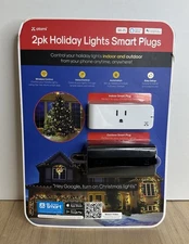 ATOMI 2PK HOLIDAY LIGHTS SMART PLUGS WI-FI SMART INDOOR OUTDOOR AUTO TIMER NEW
