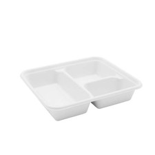 25 Piatti Vassoi 3 scomparti in BAGASSA 22x19 cm - compostabile 1EO5